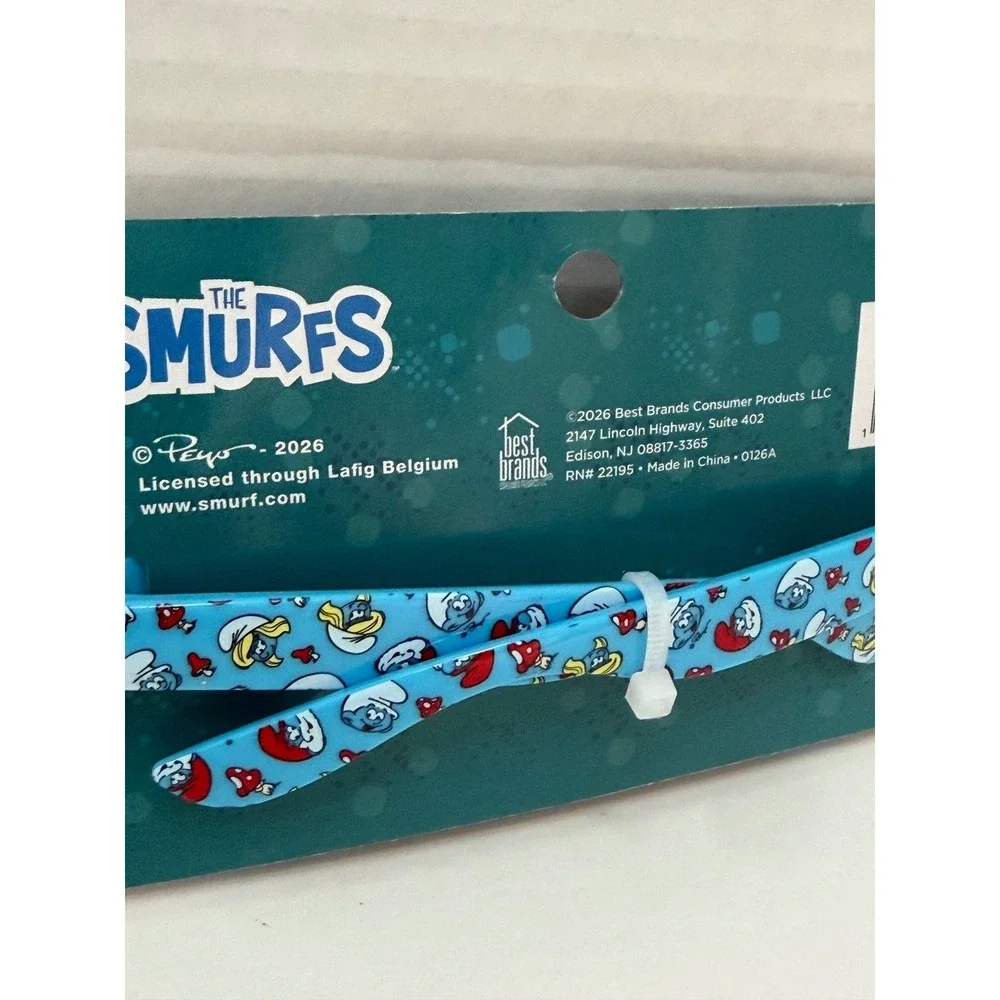 The Smurfs Sunglasses Blue Character Print Kids Wayfarer Style Peyo New